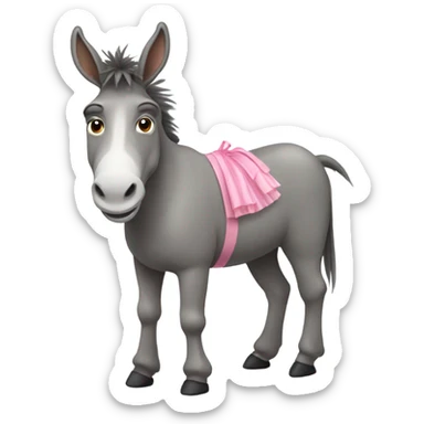 A donkey wearing a tutu sticker