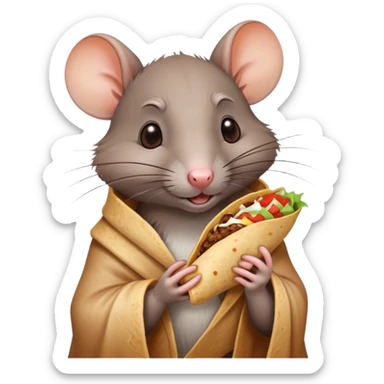 Rat eating a burrito  sticker