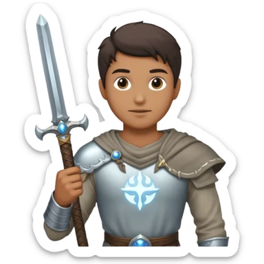 Man holding big souls moonlight sword sticker