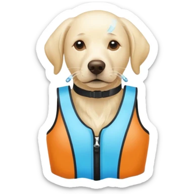 White labrador with snorkel and and swimmers vest sticker