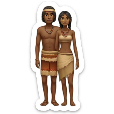 aborigen man and etnic woman from australia full body sticker