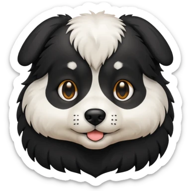 Chien noir avec poitrail blanc sticker