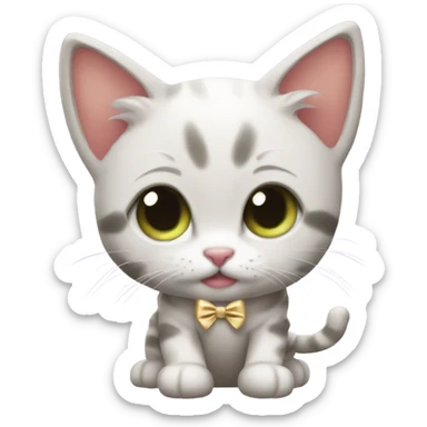 Cute kitten with an RL bow  sticker