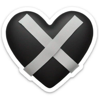 Black heart' with bandage  sticker