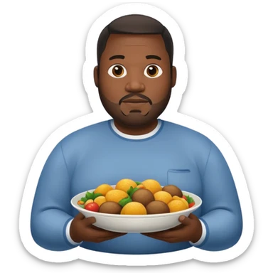 Big black man holding dih sticker