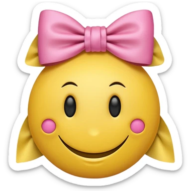 Aesthetic smiley ￼ face ￼ wearing a bow ￼ sticker
