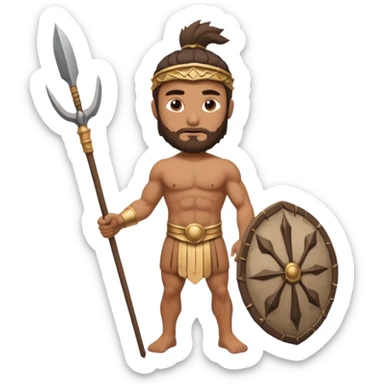 ancient greek man with spear sticker
