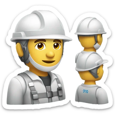 ingeniero con casco blanco sticker