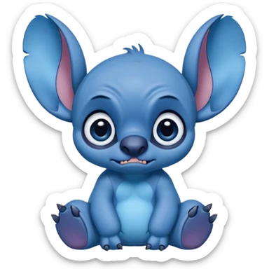 sad Disney stitch full body and cute animated like in Disney  sticker