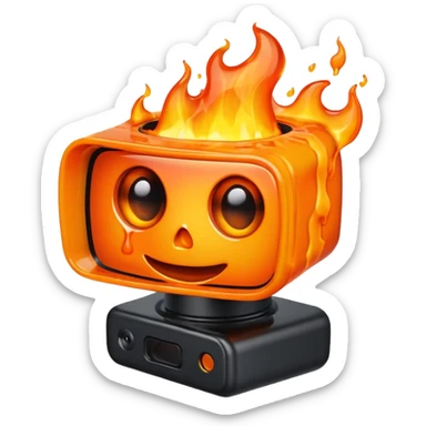 Web Cam on FIRE sticker