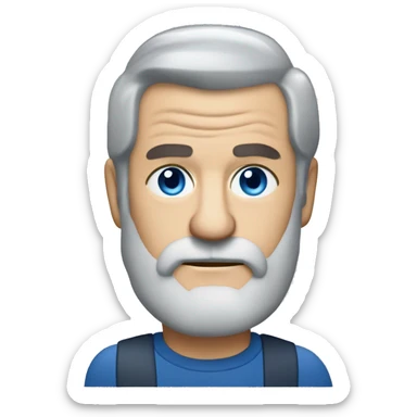 stanley kubrick grey hair long beard blue eye short hair head behind laptop big fore head sticker