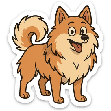flat toon style German Spitz dog sticker