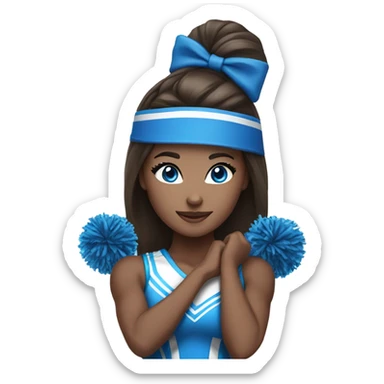 Brunette blue eyed cheerleader  sticker