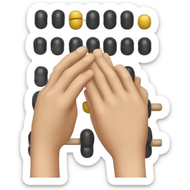 hands with abacus sticker