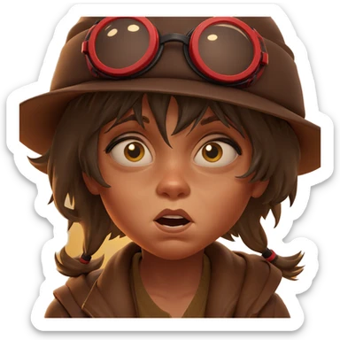 girl with goggles and hat sticker