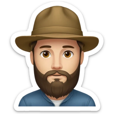 Jared Woosley (long hair, beard, tattoos, and hat). sticker