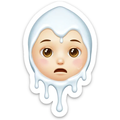 Face dripping with milk sticker