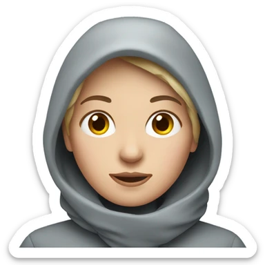 White woman in cold weather sticker