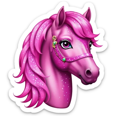 drag queen horse glitter pink sticker