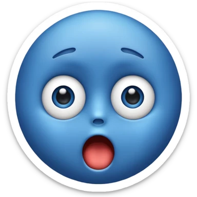 Blue emoji shocked sticker