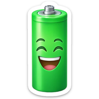 Smiling Green battery  sticker