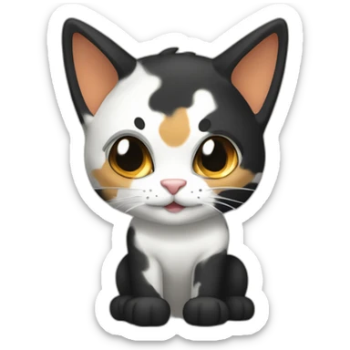 Halloween Meowscles is a buff anthropomorphic calico  cat  he has a shadow design with black  jeans sticker