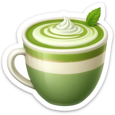Matcha latte in a cup sticker