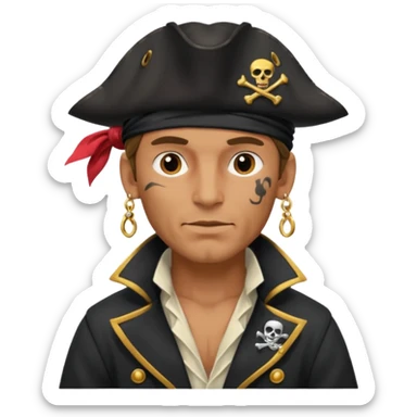 Belted pirate man with earring
 sticker