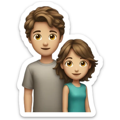 Young boy with girl-like, brown hair, 10 years old sticker