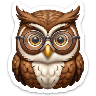 Owl with reading glasses sticker