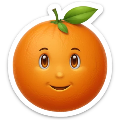 genere moi une seule orange sans les yeux ni la bouche sticker