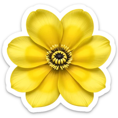 five leaved yellow anemone sticker