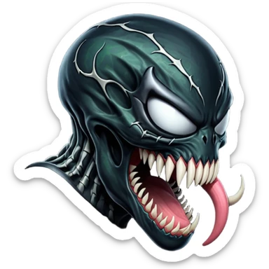 rear back of Venom's head with hunched posture sticker