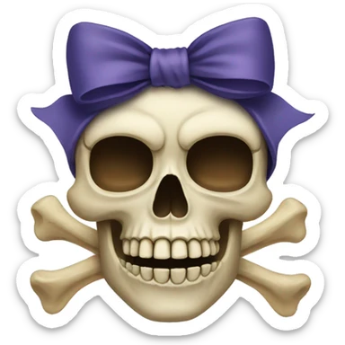 skull with a bow sticker