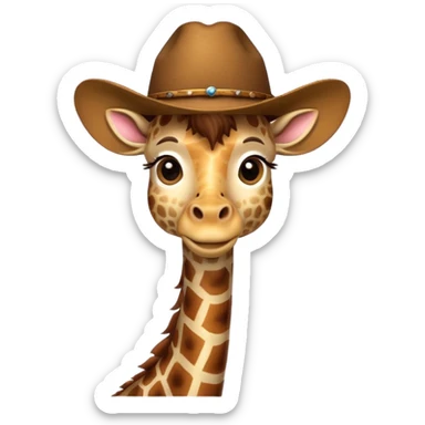 Create a giraffe in a cowboy hat sticker