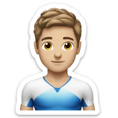 gymnastics white boy with brown hair and brown eyes sticker