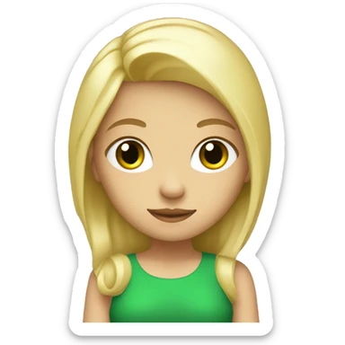 full body blonde girl with green eyes dressed nice sticker