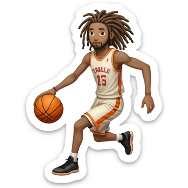 Black guy with dreads playing basketball sticker