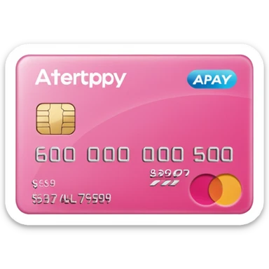 pink big AFTERPAY word on a credit card sticker