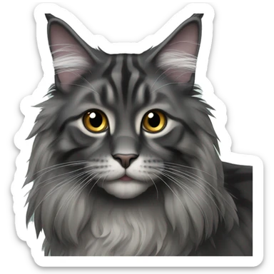 black grey  maine coon cat sticker