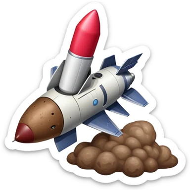 turd with lipstick sitting on a rocket heading to the moon sticker