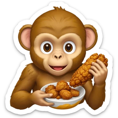 make a monkey eating kfc sticker