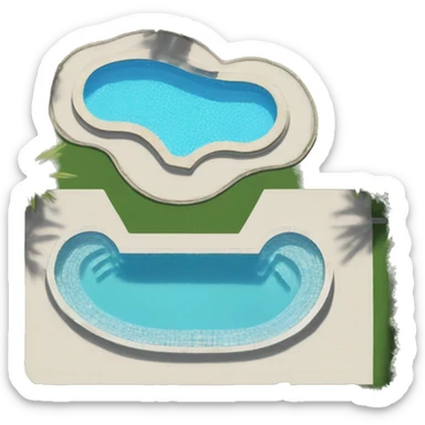 Luxury pool with unique shape sticker