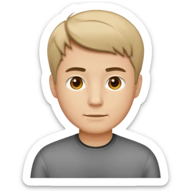 man with short hair medium tone sticker