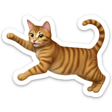 Light brown tabby cat dancing  sticker