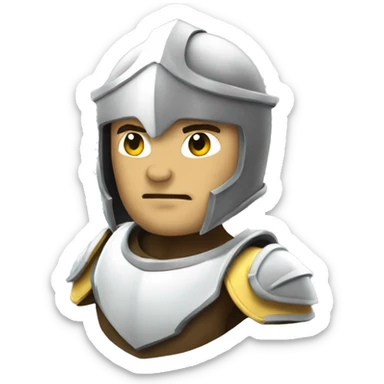 full white warrior knight sticker