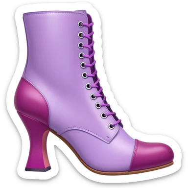lilac colored boot with magenta heel and toe cover sticker