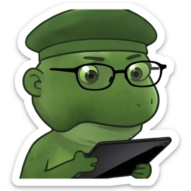 Boy with iPad  sticker