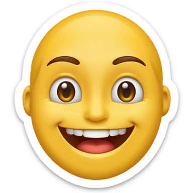 Emoji amoureux tête jaune avec un sourire et le doigt sur les dents  sticker