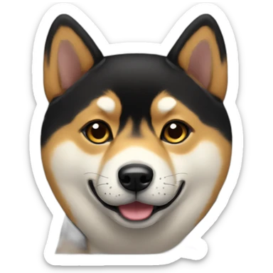 black-cute-shibainu sticker